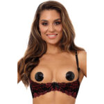 V-10011 bra black-red with open cups - l